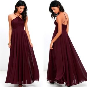 Lulus | Everlasting Enchantment Burgundy Maxi Dress